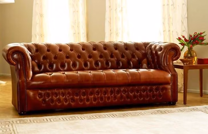 Chesterfield Dreisitzer Sofa Couch Leder Polster Design Sitz Couchen