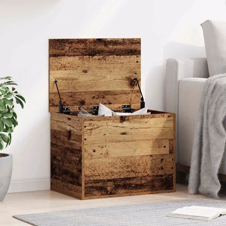 Scatola di stoccaggio moderna vidaXL in legno marrone L: 60 cm, P: 42 cm, H: 46 cm