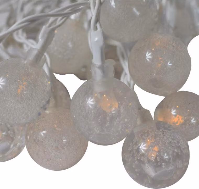 Luci a LED a forma di sfera bianche, a batteria, 20 pezzi, per uso interno