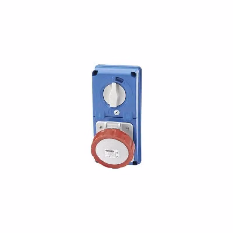 Presa Fissa Interbloccata Verticale Gewiss GW66330N 3P+T 16A 380-415V 6H Rossa IP67 – 2