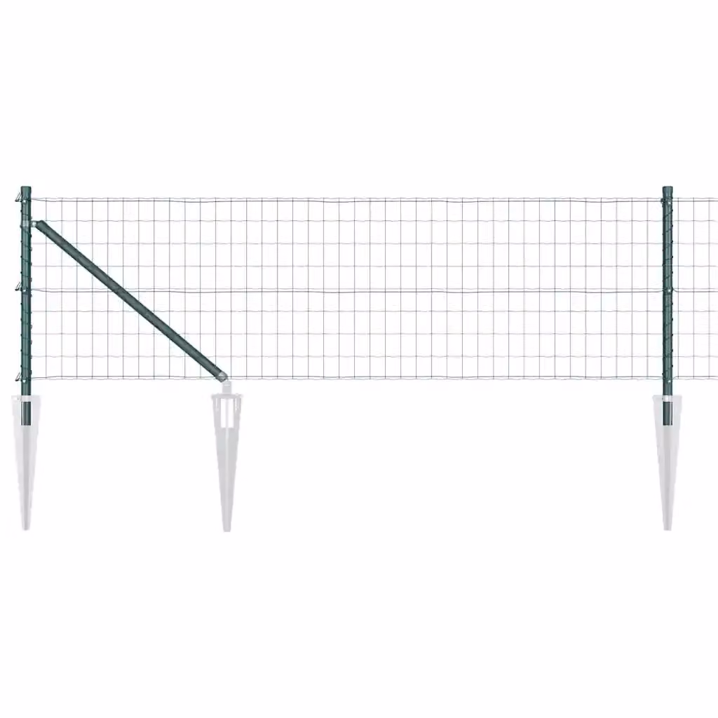 Recinzione vidaXL in acciaio rivestito in PVC verde per installazione nel terreno, L: 50 m, H: 0,4 m – 2