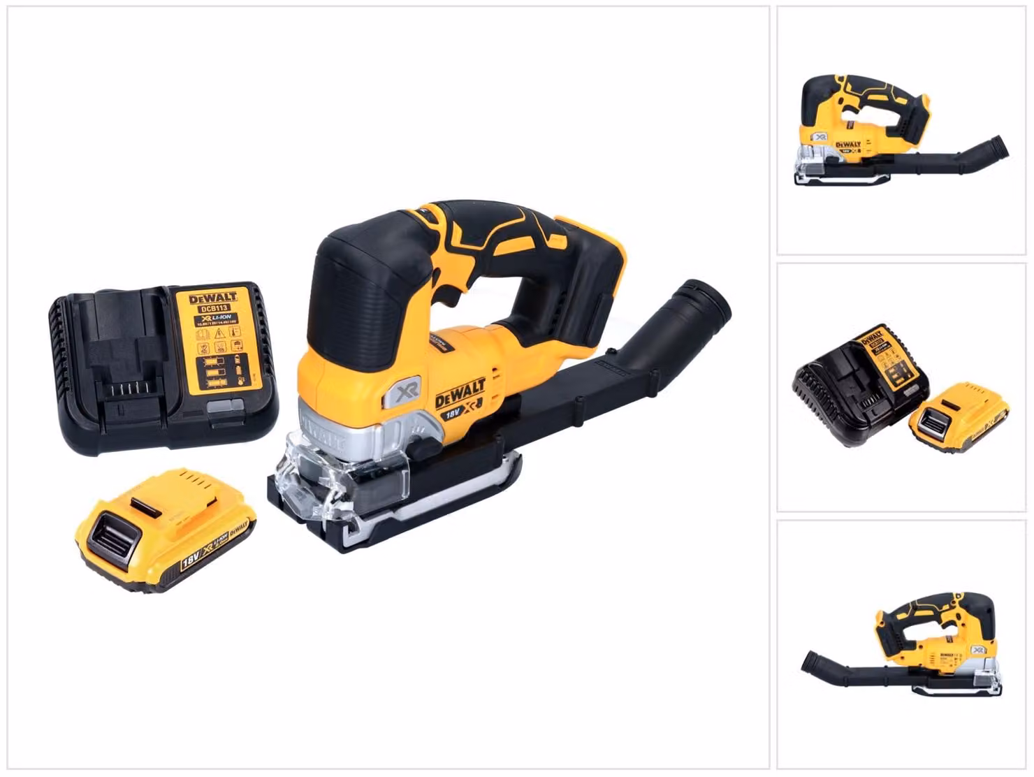 Seghetto alternativo a pendolo a batteria DeWalt DCS 334 D1 18 V senza spazzole + 1x batteria ricaricabile 2,0 Ah + caricatore