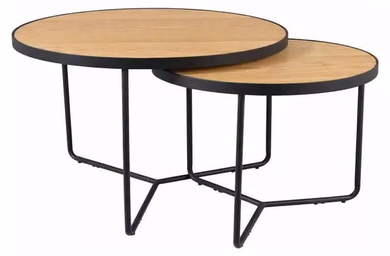 FURNLUX Tavolino da divano, modello Italia, colore marrone, 80 cm (2 pezzi) / Colore principale: / Dimensioni: