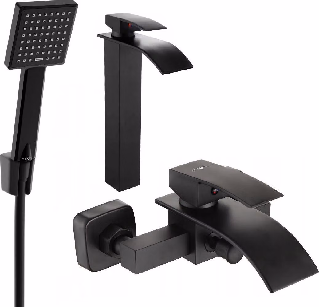 Mexen Aries R45 set da bagno, nero - 744813R45-70