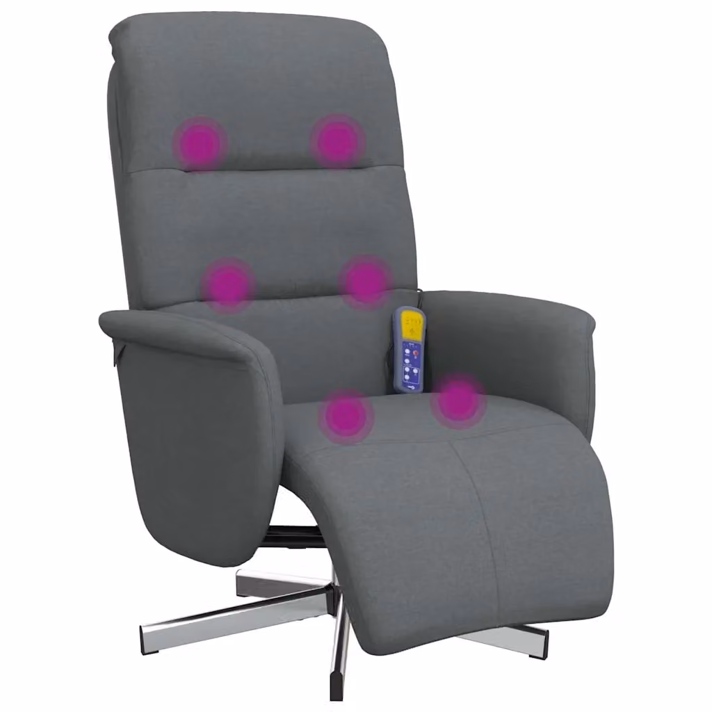 Poltrona Reclinabile Relax vidaXL Grigia con Braccioli e Base Girevole 360 Gradi – 2
