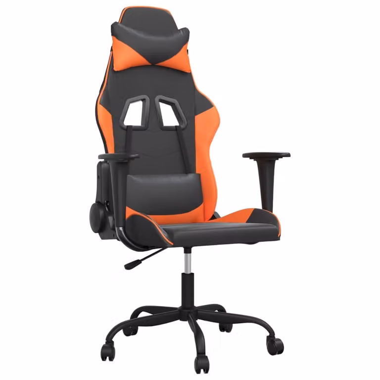 Sedia da Gaming Nero e Arancione in Pelle finta