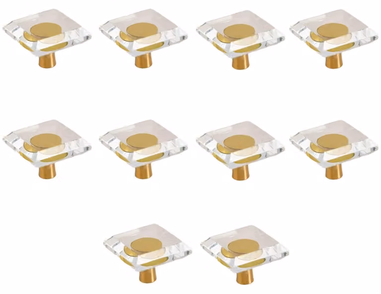 10 pezzi di pomelli per mobili - Vetro di cristallo per porte - Forma rotonda - Trasparente