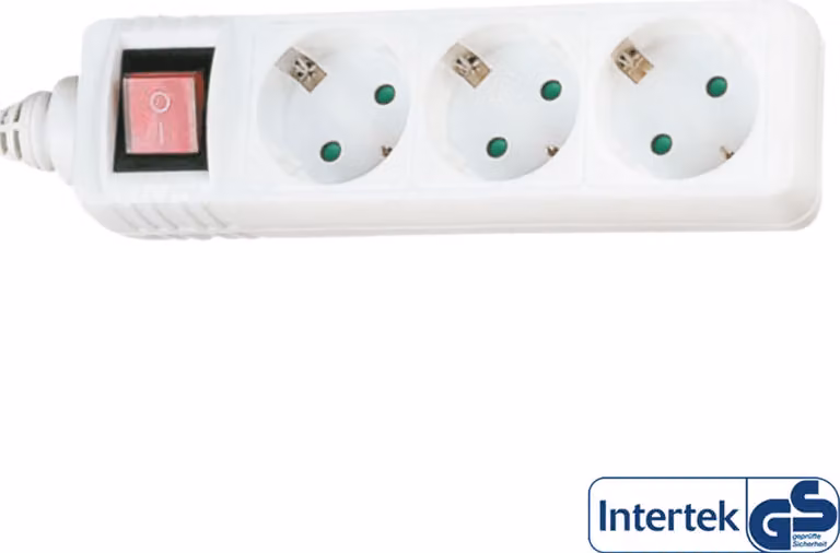 InLine® 16435T Striscia di prese, contatto di terra a 3 vie con interruttore, 5 m, bianco