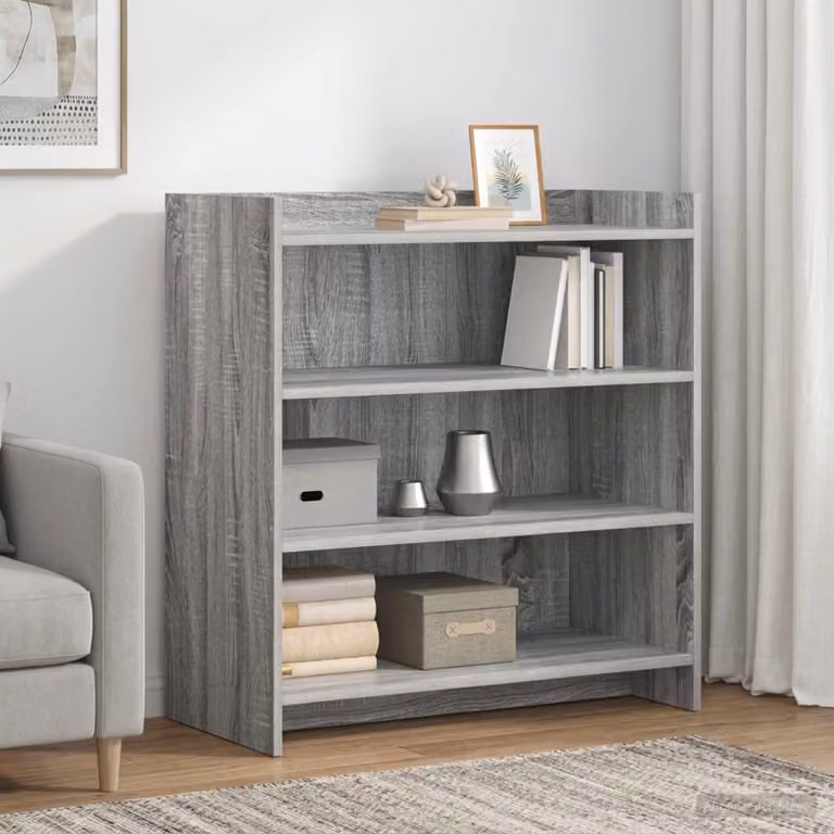 Credenza moderna vidaXL in legno ingegnerizzato grigio L 75 cm, P 36 cm, H 80 cm