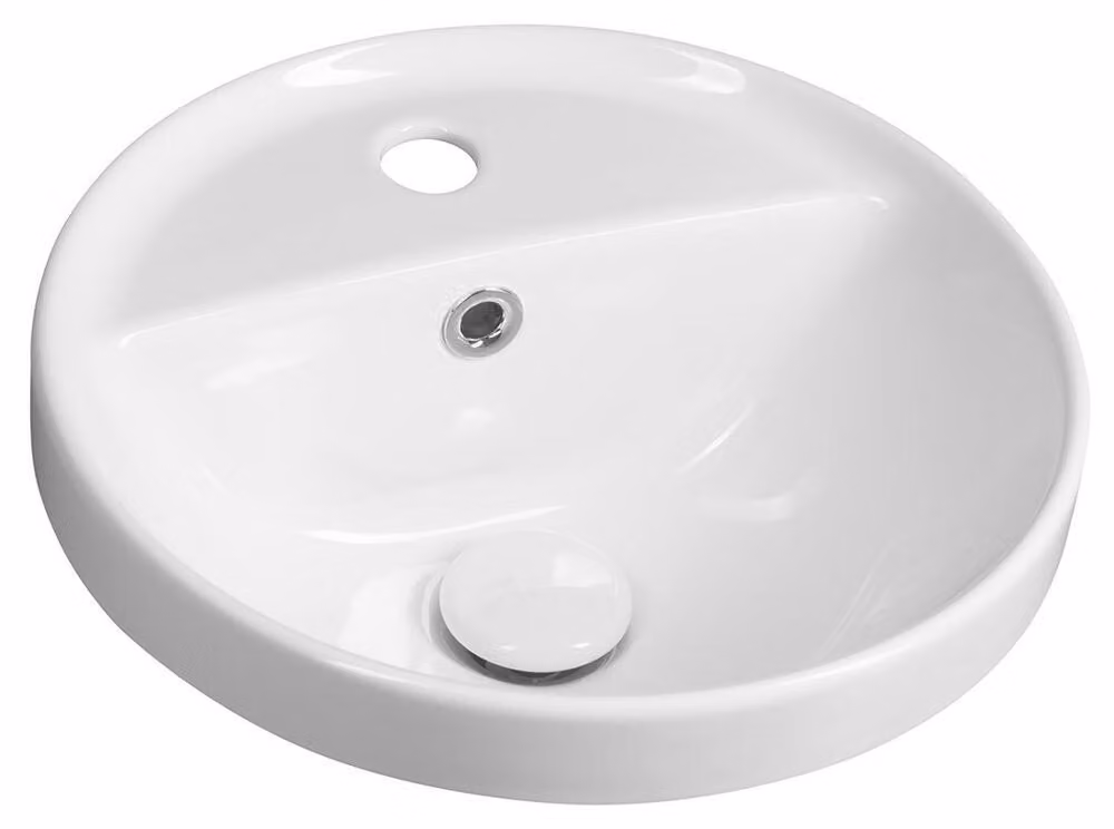 Lavabo da incasso in Vetroceramica YUVA, Ø 38 cm, bianco