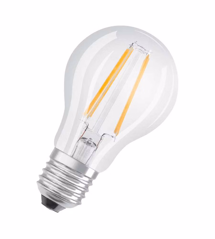 Lampadina LED Osram Star Classic A60 con filamento, 6,5W, E27, Bianco freddo, trasparente