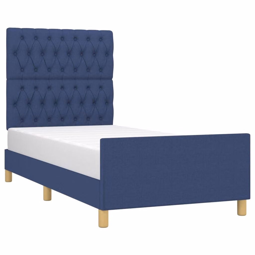 Giroletto senza Materasso Blu 100x200 cm in Tessuto