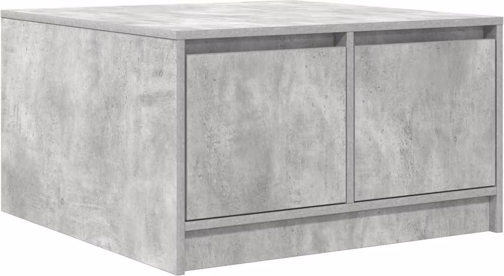 Tavolino da Salotto con Cassetti Grigio Cemento 70,5x70x40 cm