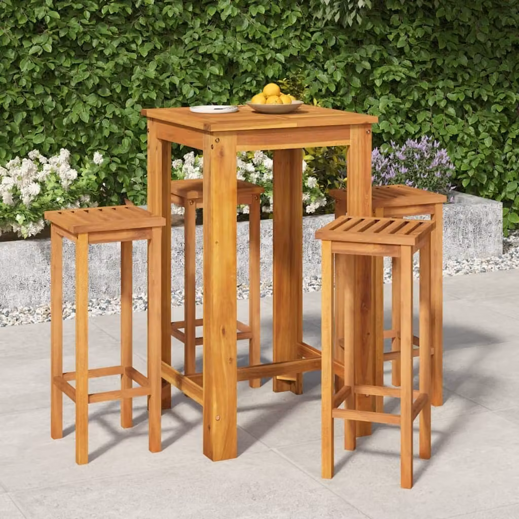 Maison Exclusive - Set da Bar da Giardino 5 pz in Legno Massello di Acacia