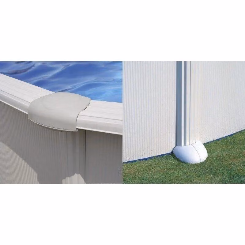Piscina fuori terra rotonda in acciaio e PVC con filtro a sabbia, scaletta e telo di fondo, L/P/H: 550 x 550 x 120 cm – 2