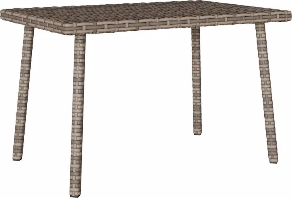 Tavolino da Giardino Rettangolare Grigio 60x40x37 cm Polyrattan