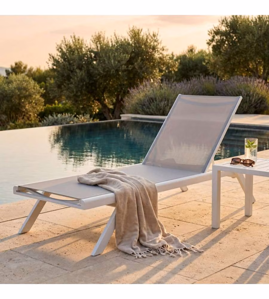 Cosma Lettino Prendisole Impilabile Grigio Chiaro 198x72x35,5 cm