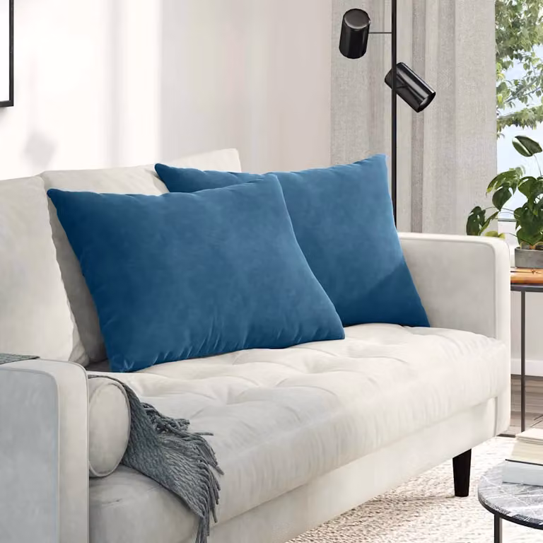 Set di 2 cuscini da divano vidaXL in tessuto a coste blu, L 70 cm x P 50 cm