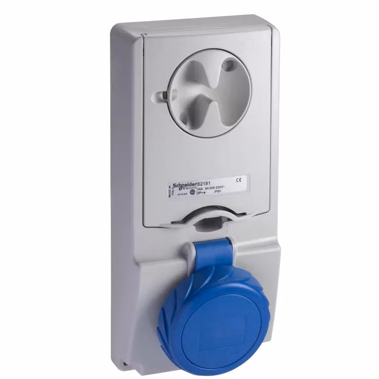Presa da incasso Schneider Electric con blocco di sicurezza, 16 A, 2 poli + terra, 200-250 V CA, IP65 82181