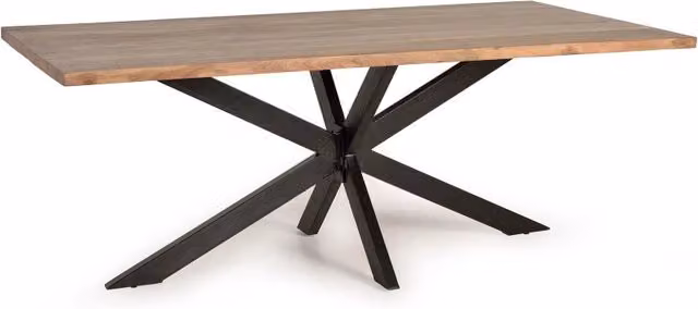 Tavolo da pranzo rettangolare in legno di acacia e metallo nero stile industrial Giner y Colomer – 1