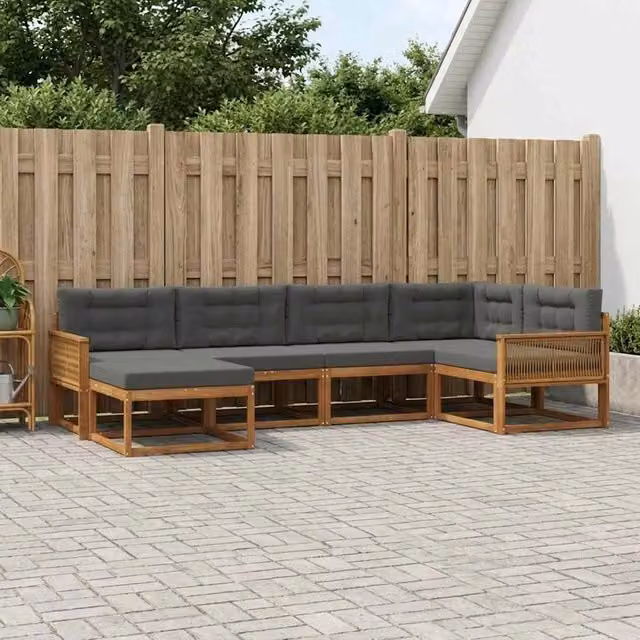 Set di divani da esterno 6 pz Naturale e Antracite 3382710