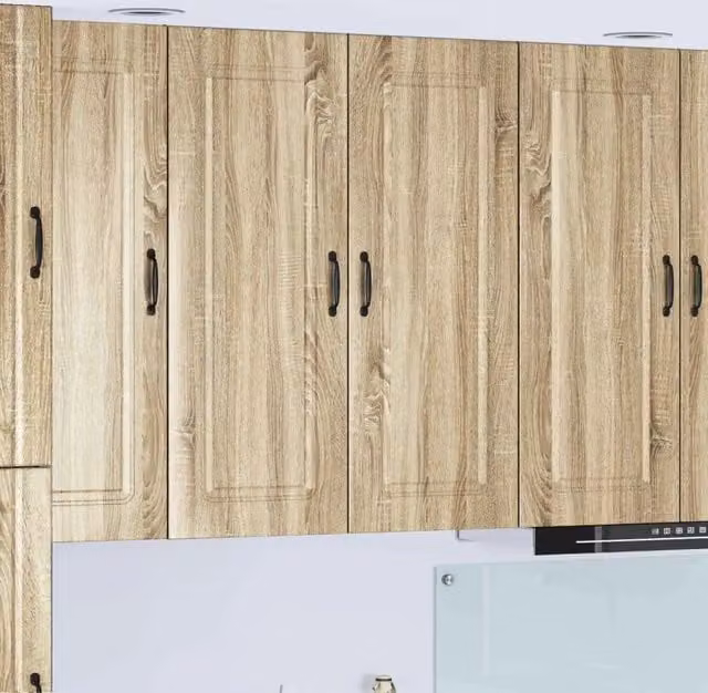 Mobile da cucina a parete vidaXL in legno color rovere con ante a battente e ripiani interni L 80 x P 31 x H 100 cm