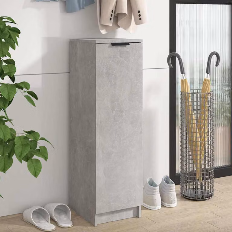 Scarpiera moderna vidaXL in legno multistrato grigio opaco L: 30 cm, P: 35 cm, H: 100 cm