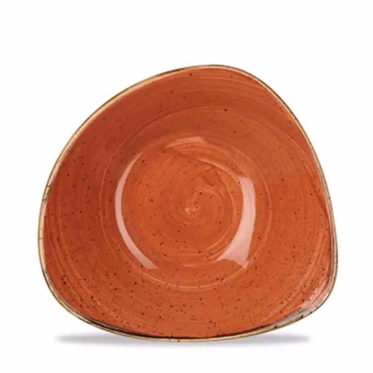 Piatto fondo triangolare in porcellana arancio stone 12 pezzi