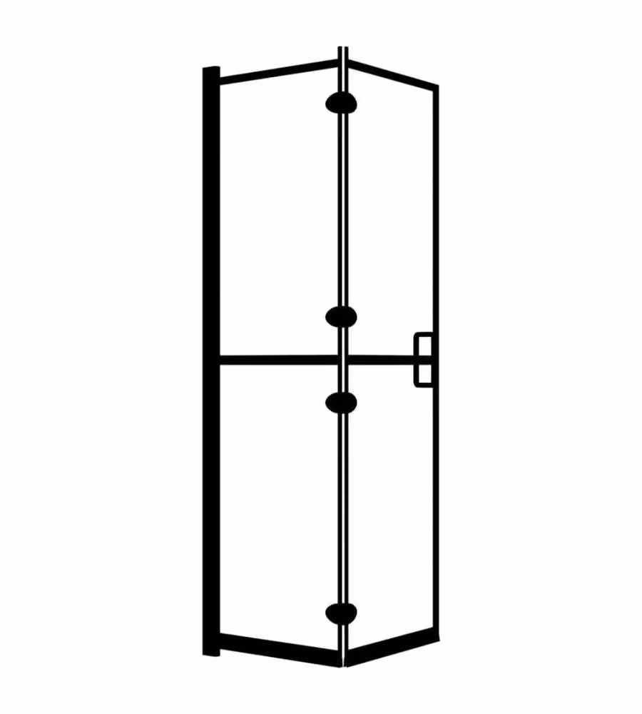 Box Doccia Pieghevole Angolare vidaXL in Vetro ESG Trasparente con Profilo Nero L: 140 cm, P: 80 cm – 2