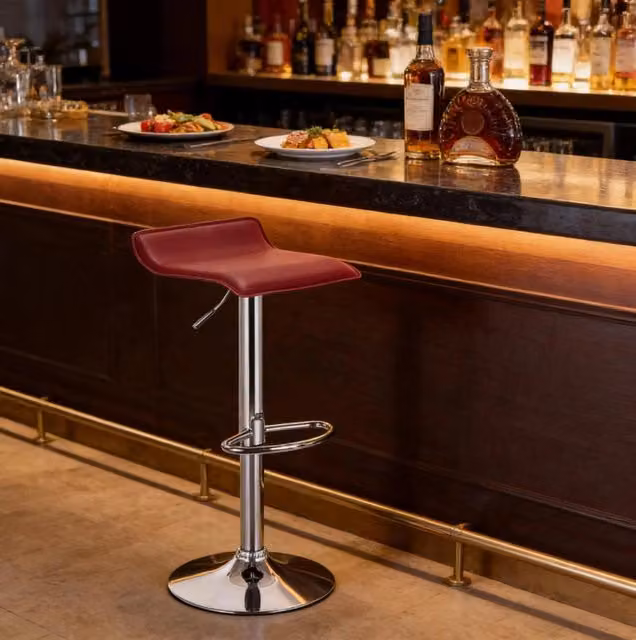 Sgabello da bar girevole 38,5x39 cm rosso vino – regolabile in altezza