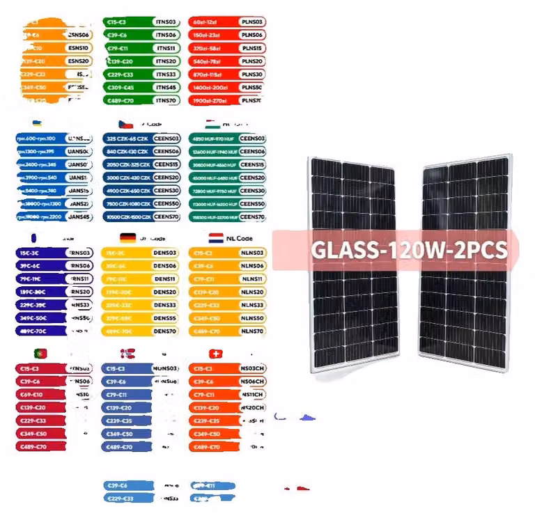 Pannello solare, alta efficienza, facile installazione, GLAS-120W-2 unità