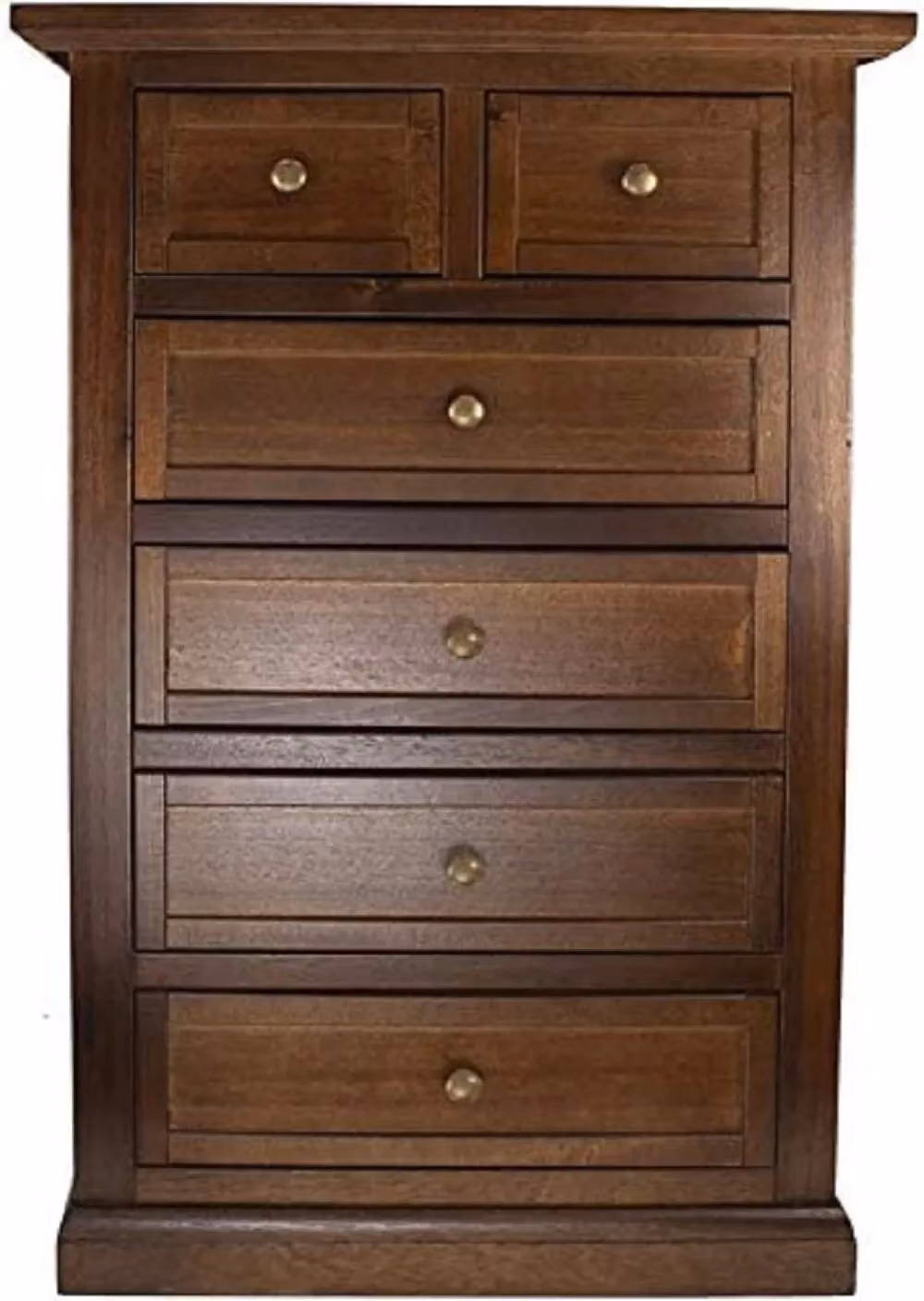 Cassettiera in legno stile arte povera Mobili 2G colore noce L: 63 cm, P: 37 cm, H: 93 cm – 2