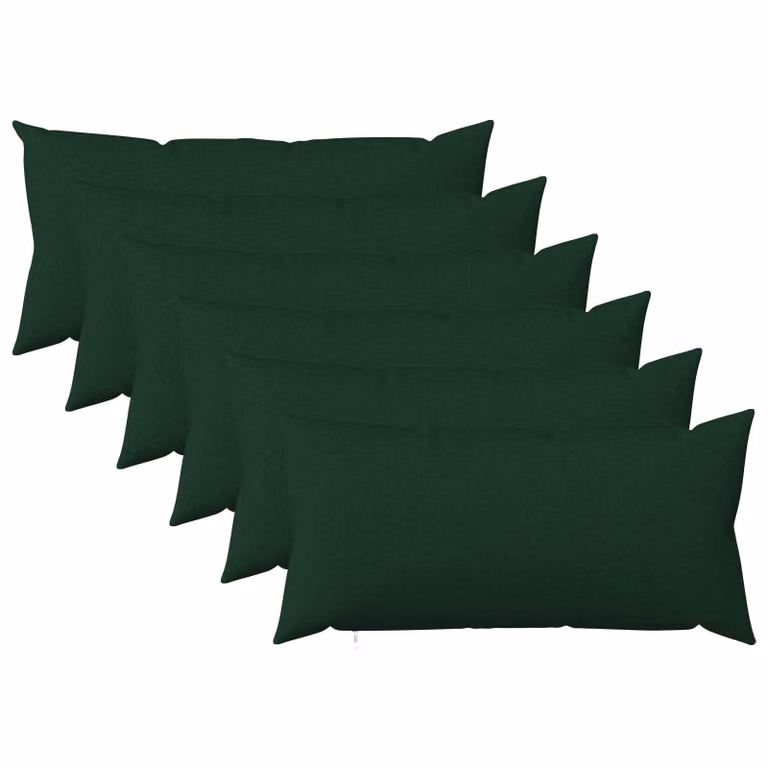 Set di 6 federe vidaXL HEERLEN in tessuto verde, L 40 cm x P 80 cm