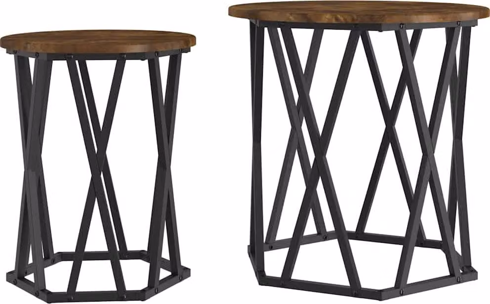 Tavolino da salotto 2 pcs Rovere fumé