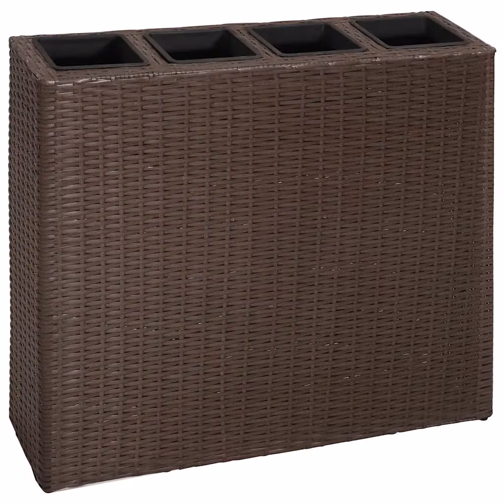 Letto rialzato da giardino Design Mania con 4 vasi in polyrattan marrone – 2