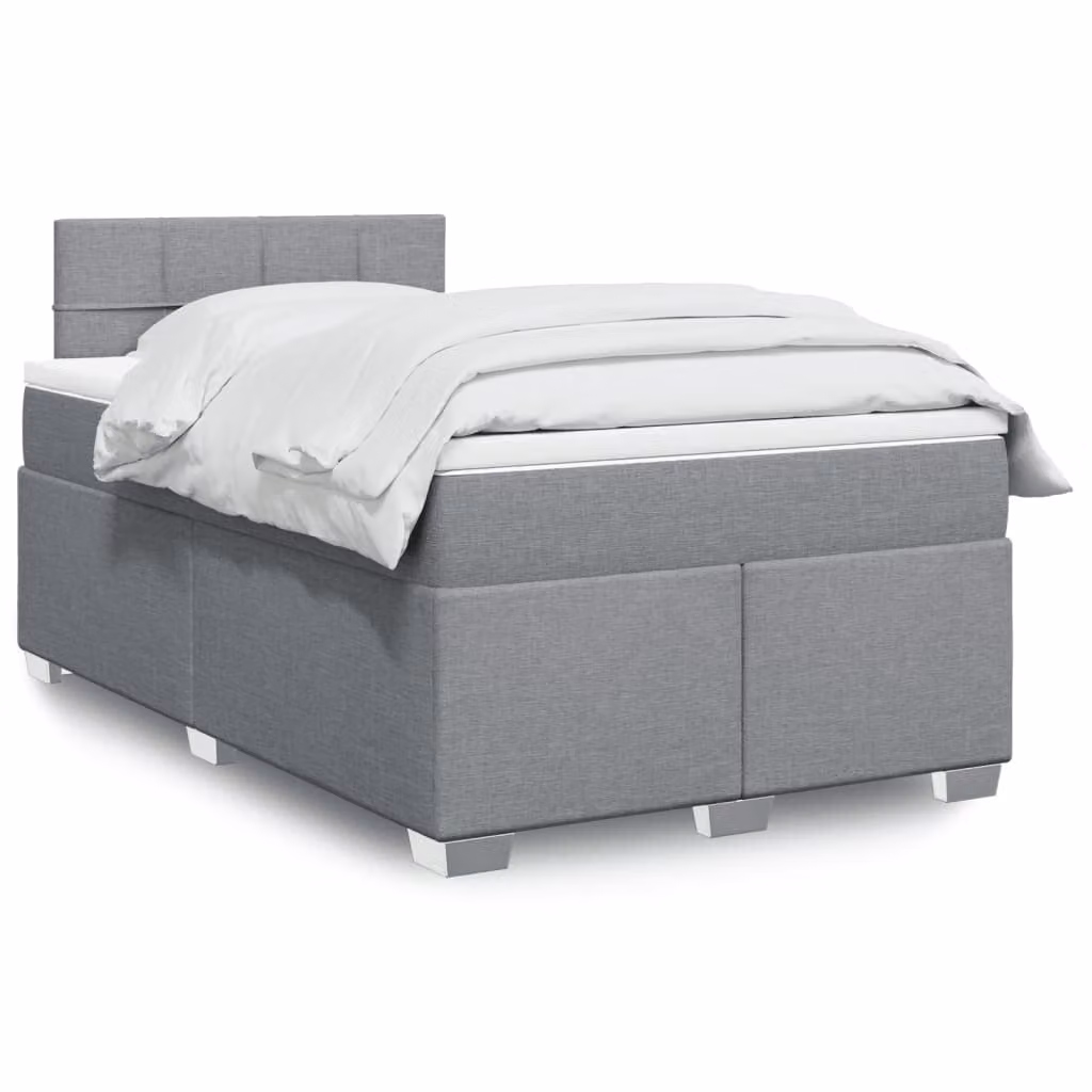 Maison Exclusive - Letto boxspring con materasso Grigio chiaro 120x200 cm Tessuto