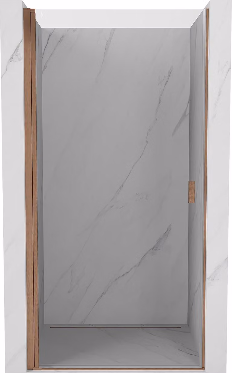 Mexen Mist-B porta doccia a battente 85 cm, trasparente, rame spazzolato - 8A2-085-000-65-00