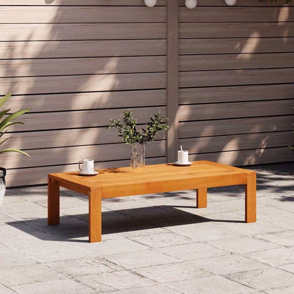 vidaXL Tavolo da Giardino Moderno in Legno di Acacia Marrone L: 100 cm, P: 50 cm, H: 27 cm