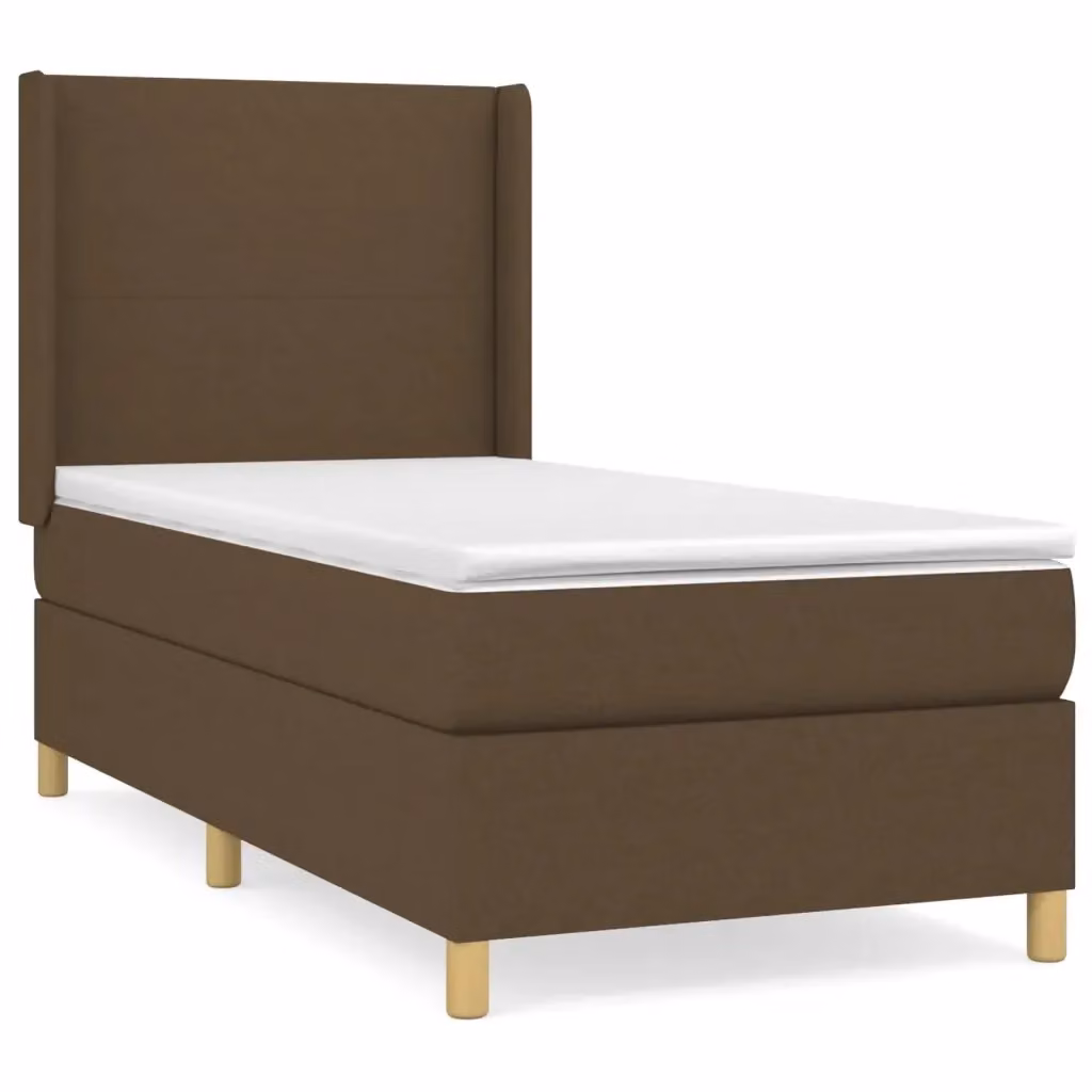 Letto Ibrido vidaXL con Giroletto a Molle e Materasso Marrone e Bianco L/P/H: 203 x 103 x 128 cm – 2