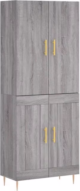 Credenza | Madia | Buffet da pranzo | Armadio da pranzo Grigio Sonoma 69,5x34x180 cm in Legno Multistrato