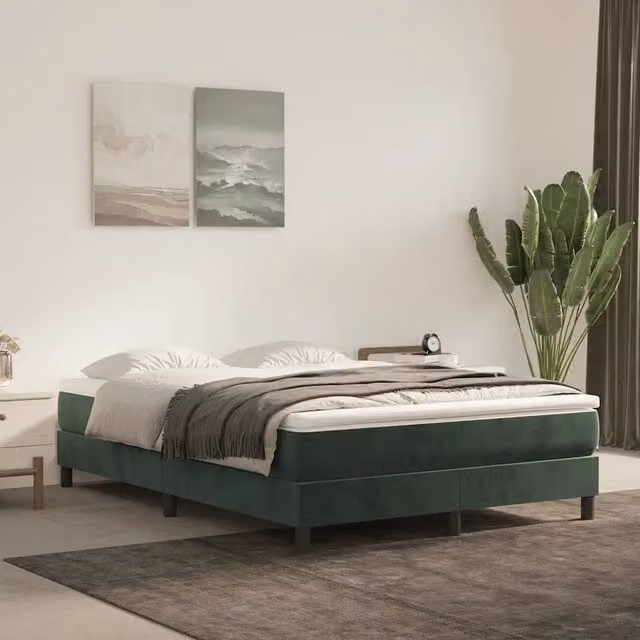 Materasso a Molle-Materasso per letto Verde Scuro 120x210x20 cm in Velluto