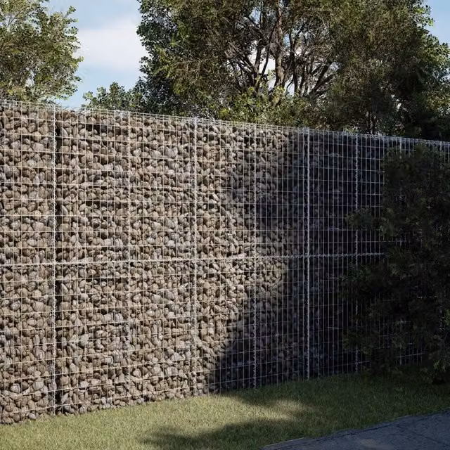 Cesto Gabbione con Copertura 200x100x200 cm in Ferro Zincato 3295227