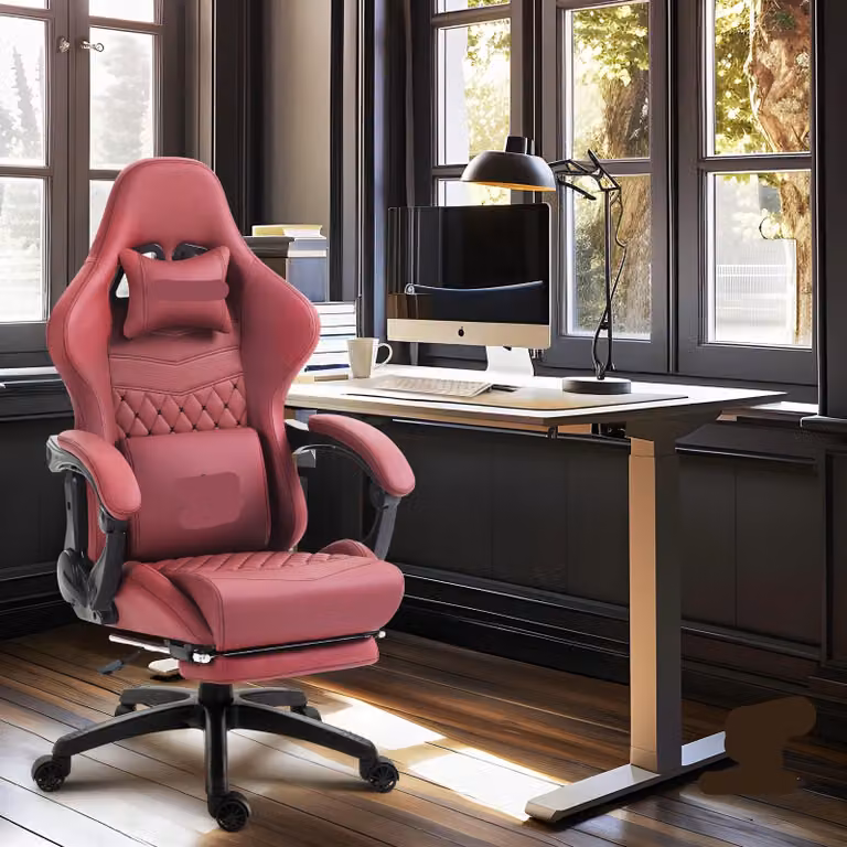 Sedia da ufficio ergonomica – Sedia da gaming – Sedia girevole – Design retrò da corsa – Altezza regolabile