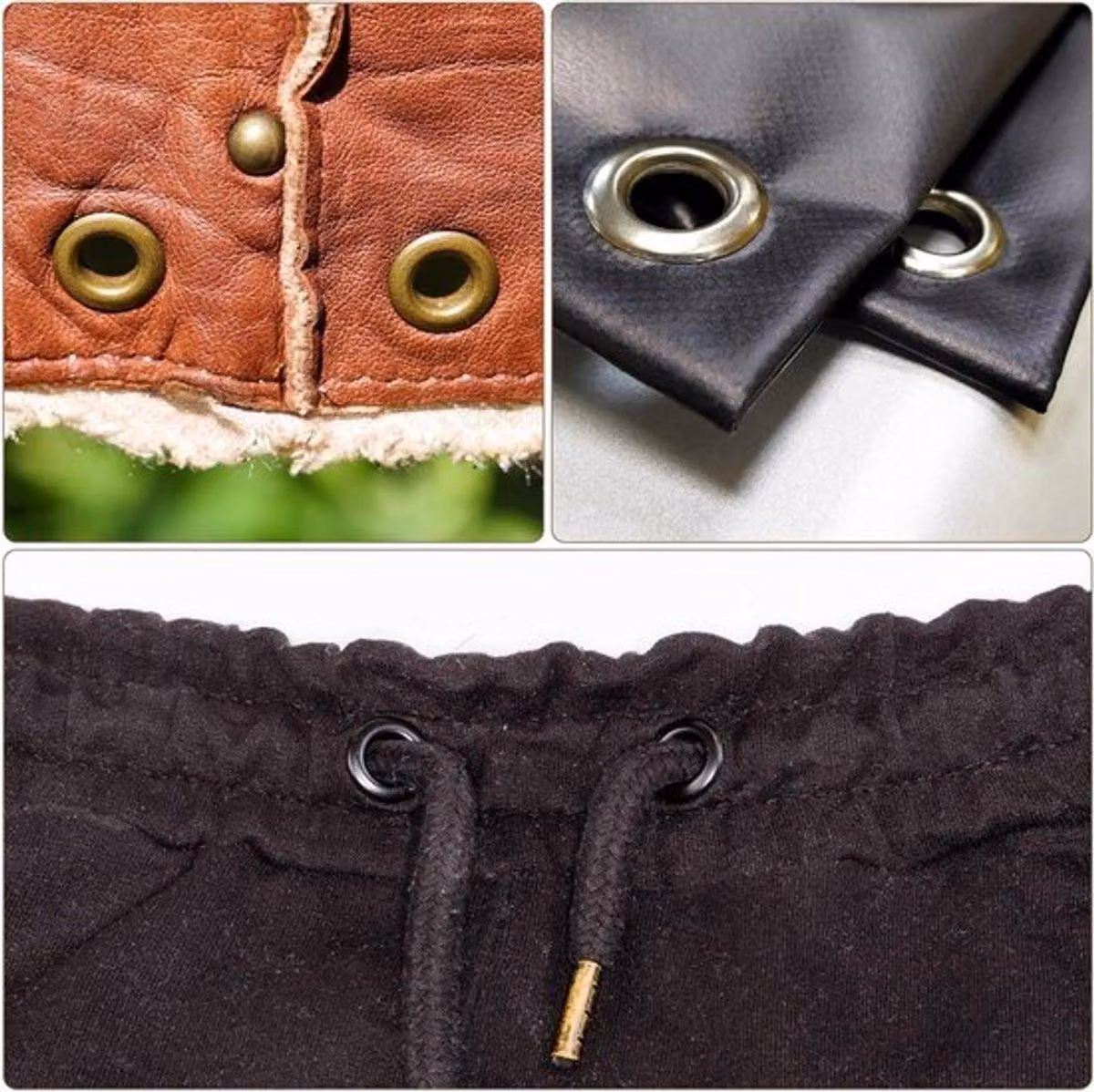 Set di 100 occhielli in ottone da 6 mm con rondelle, ideali per tessuti, tende, nastri in pelle e progetti fai-da-te, colore oro
