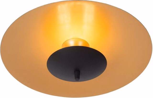 Plafoniera rotonda moderna Vulcan LED 9W Lucide, colore oro e nero, dimmabile