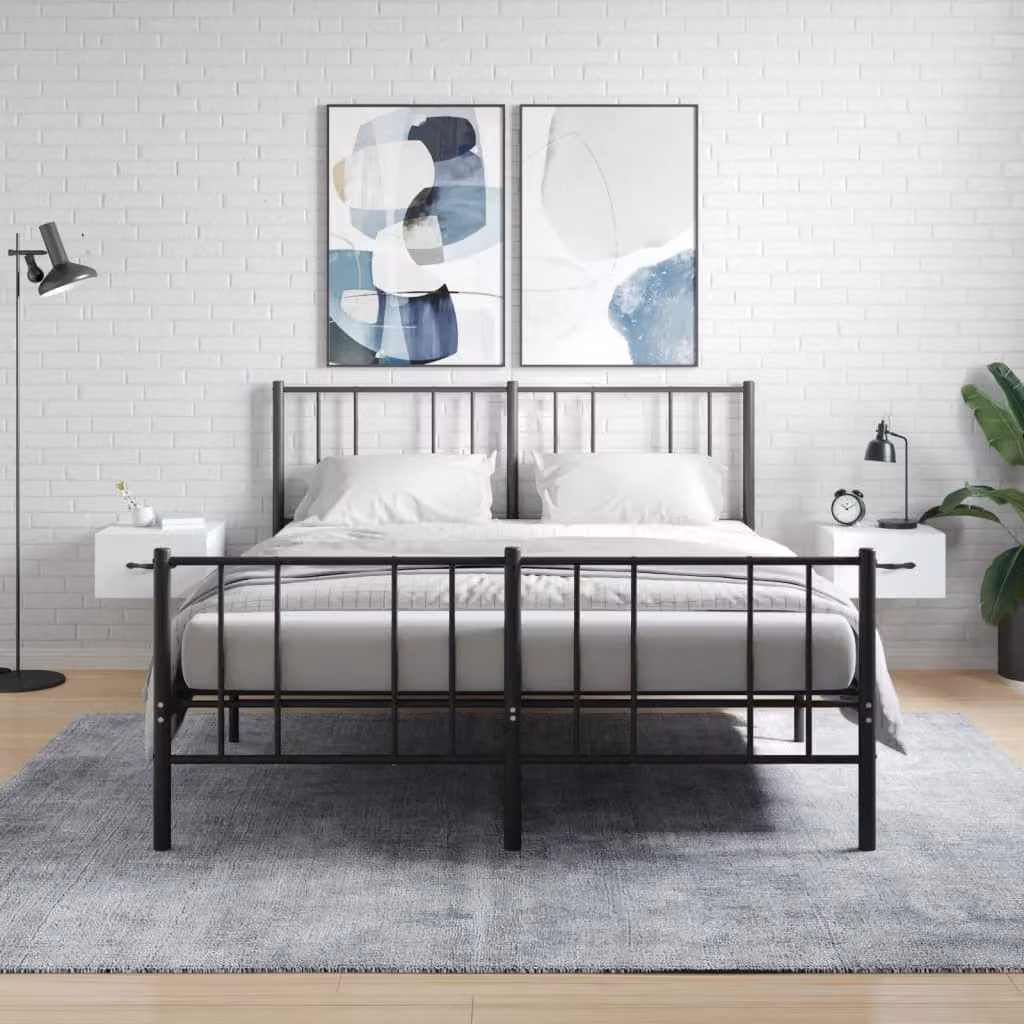 Set di 2 comodini da muro vidaXL bianchi in stile moderno L/P/H: 35 x 35 x 20 cm