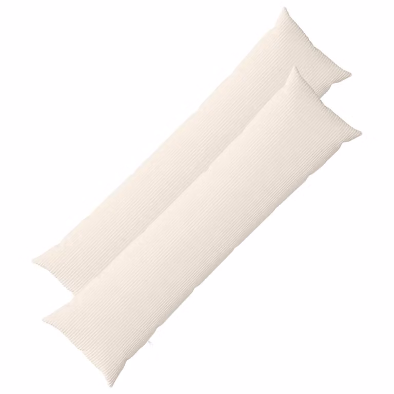 Set di 2 federe vidaXL HEERLEN in velluto a coste color beige, L 145 cm x P 40 cm