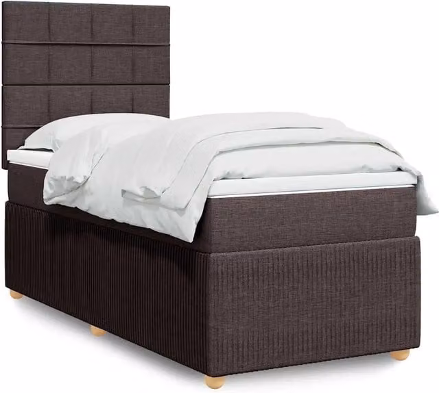 Giroletto a Molle con Materasso Marrone Scuro 80x200 cm Tessuto 3291886