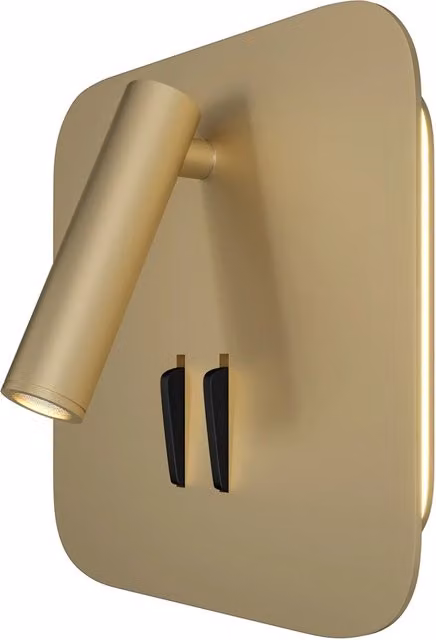 Applique da parete moderna Maytoni Ios 176 in alluminio oro con luce LED integrata da 9W luce bianco caldo