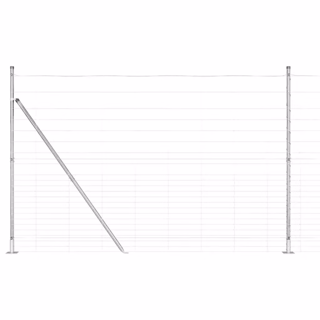 Recinzione Metallica Saldata vidaXL in Acciaio Zincato Argento con Base in Cemento L: 1,6 m, H: 0,39 m, P: 0,025 m – 2